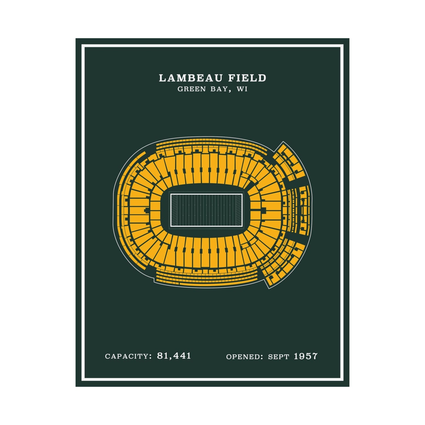 Lambeau Field Poster | Green Modern
