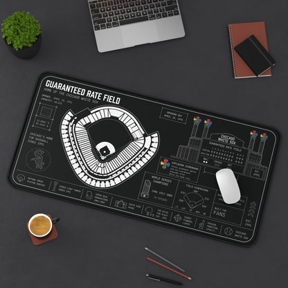 Guaranteed Rate Field Stadium Diagram Desk Mat | Baseball Ballpark Blueprint