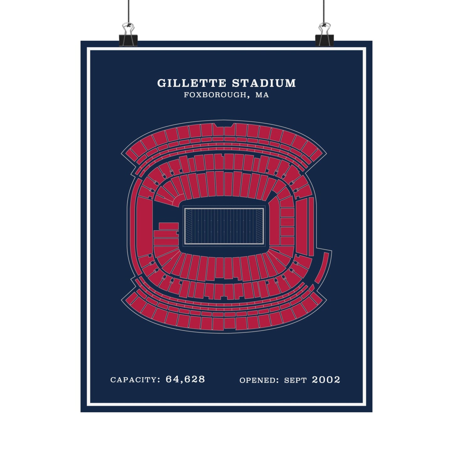 Gillette Stadium Poster | Modern Border