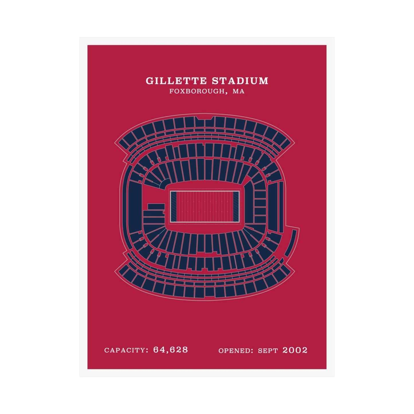 Gillette Stadium Poster | Classic Border
