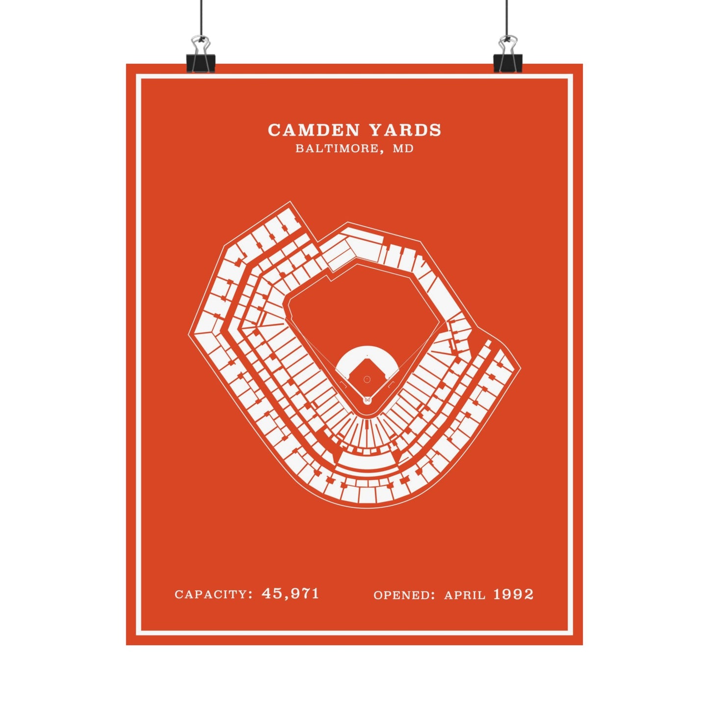 Camden Yards Stadium Poster | Modern Border