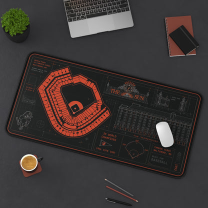 Camden Yards Desk Mat, Baltimore Stadium Blueprint Mouse Pad