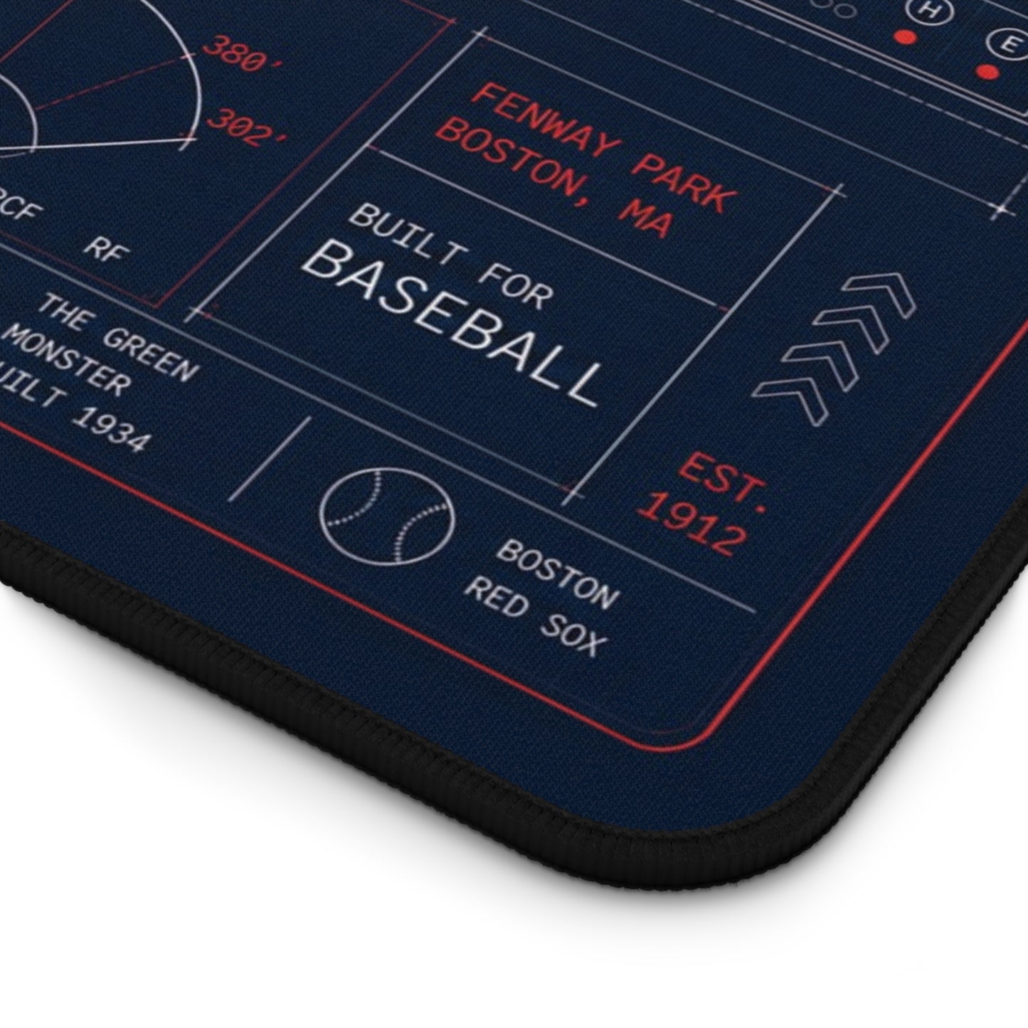 Fenway Park Desk Mat, Boston Stadium Blueprint Mouse Pad