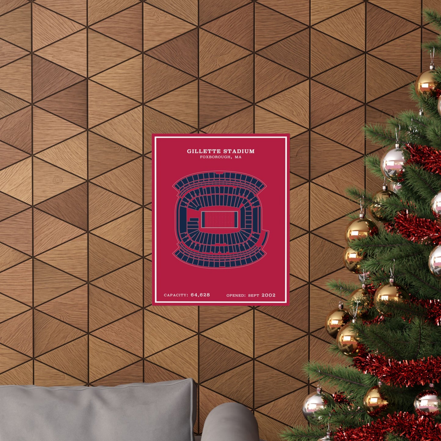 Gillette Stadium Poster | Modern Border