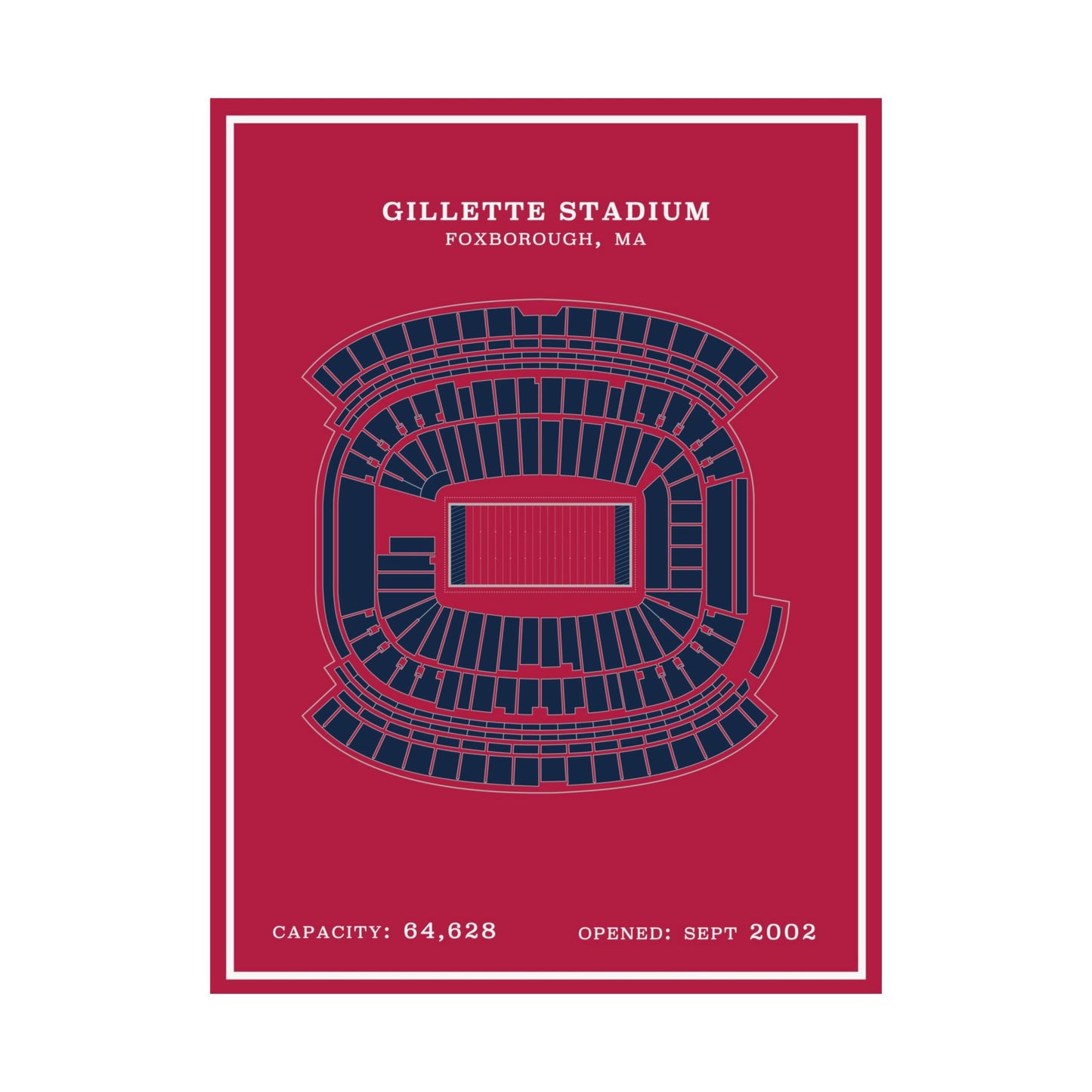 Gillette Stadium Poster | Modern Border