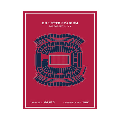 Gillette Stadium Poster | Modern Border