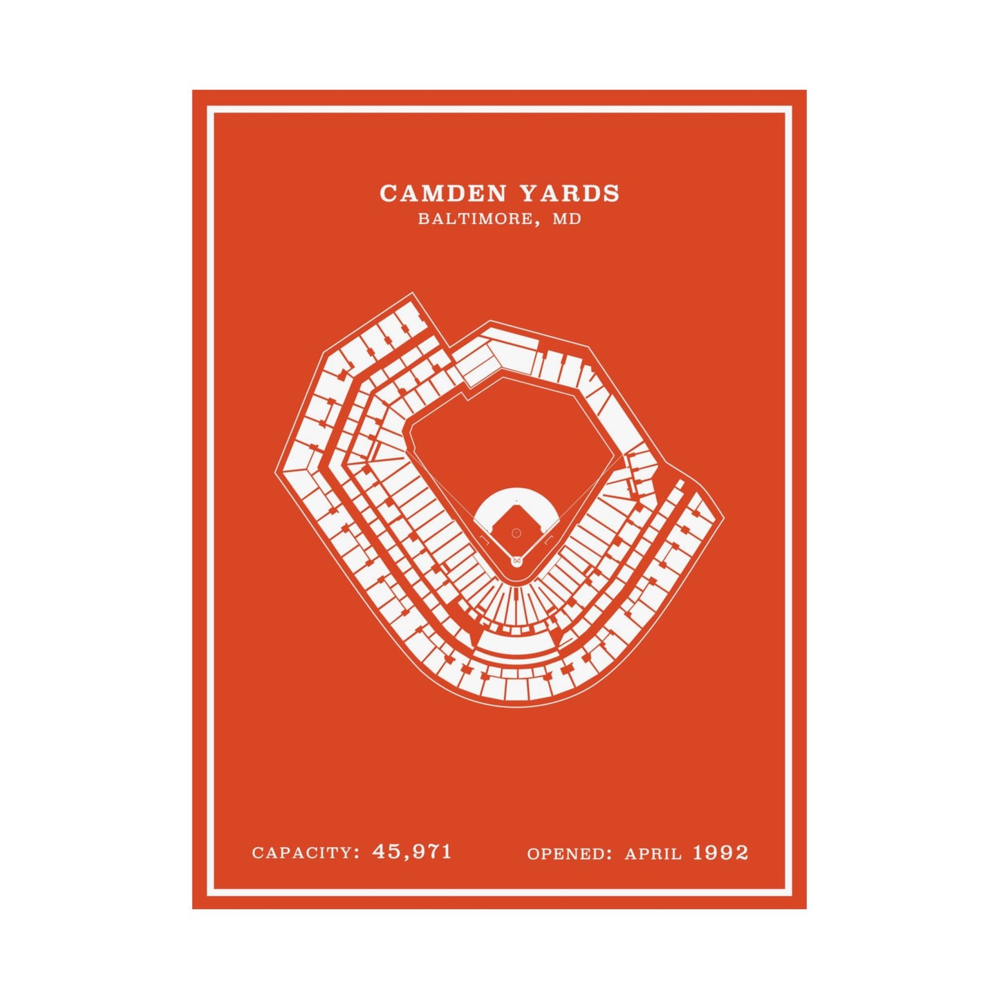 Camden Yards Stadium Poster | Modern Border
