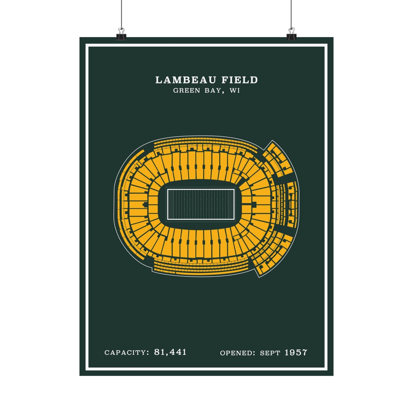 Lambeau Field Poster | Green Modern