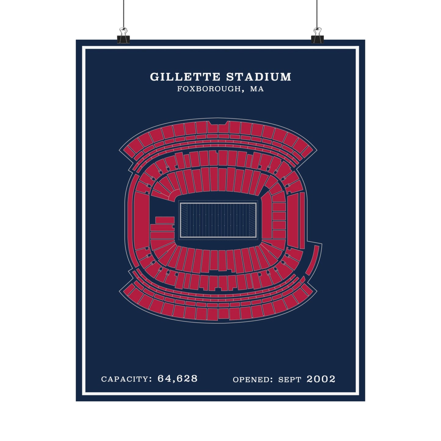 Gillette Stadium Poster | Modern Border
