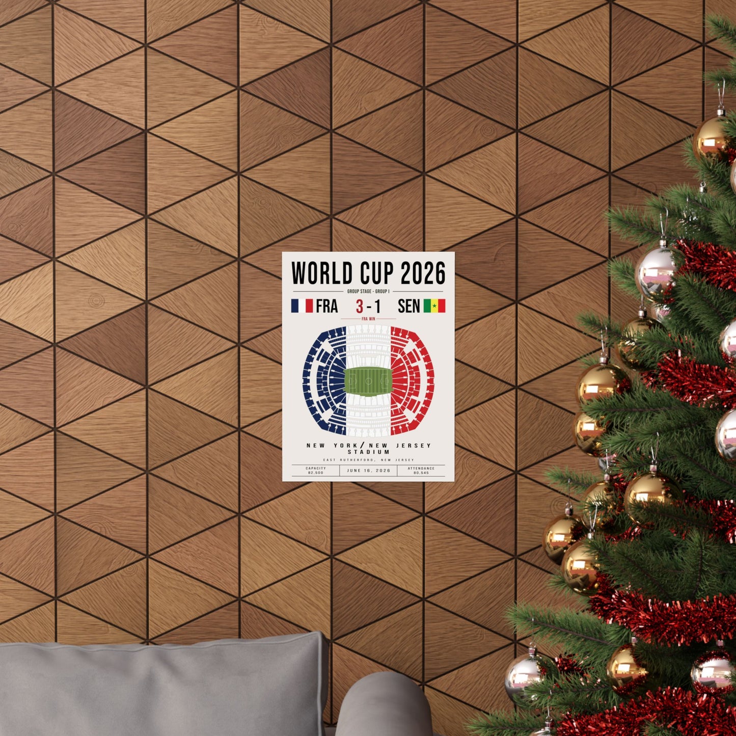 France vs. Senegal World Cup Match Poster – Stadium Seat Map with French Flag