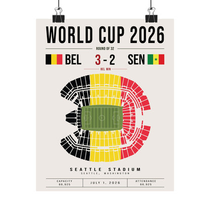 Belgium vs. Senegal World Cup Match Poster