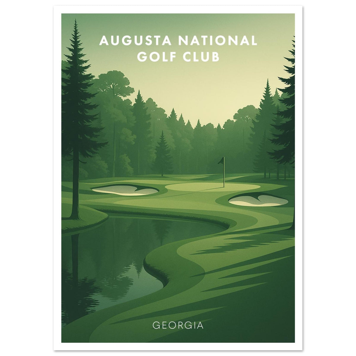 Augusta National Golf Course Poster - Vintage Map Wall Art, Masters To ...