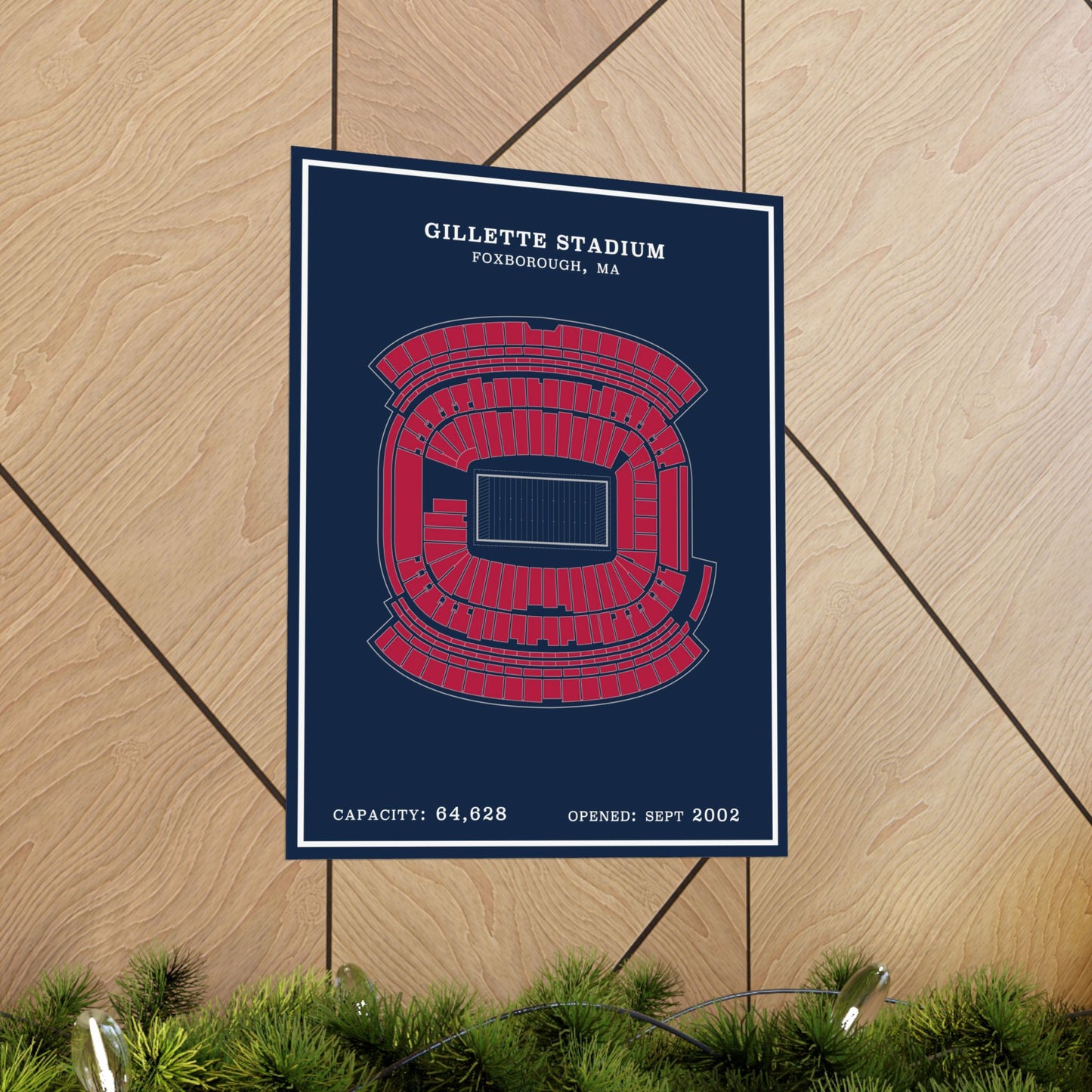 Gillette Stadium Poster | Modern Border