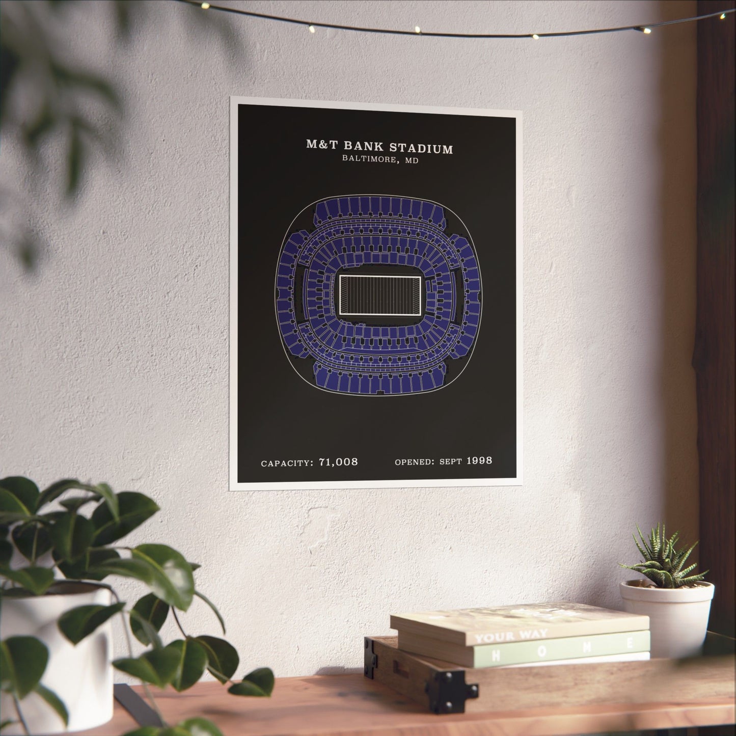 M&T Bank Stadium Poster Black White | Classic Border