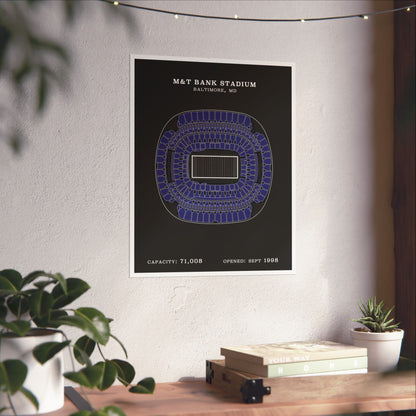 M&T Bank Stadium Poster Black White | Classic Border