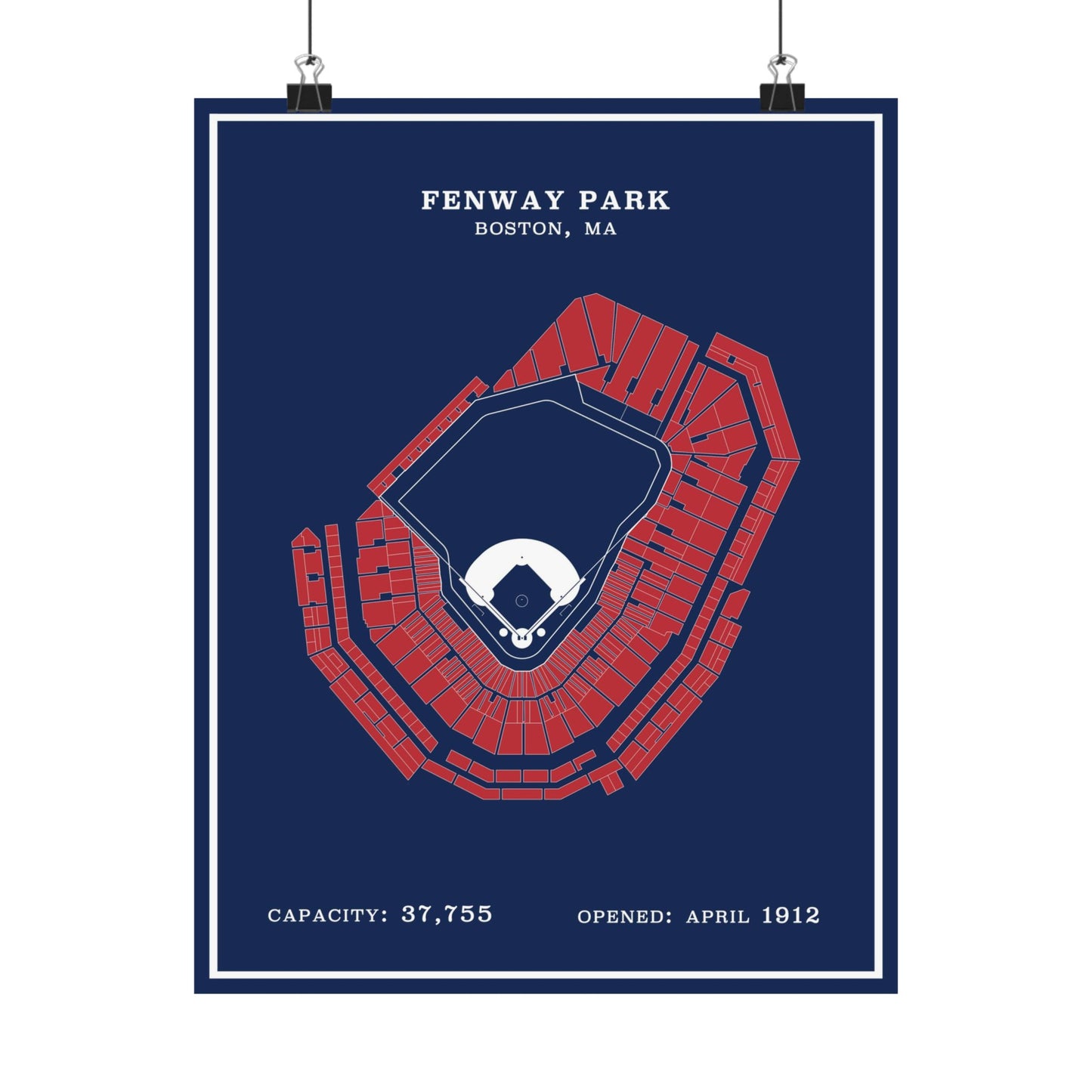 Fenway Park Stadium Poster | Modern Border