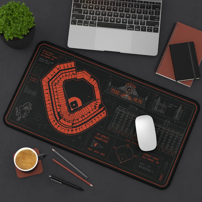 Camden Yards Desk Mat, Baltimore Stadium Blueprint Mouse Pad
