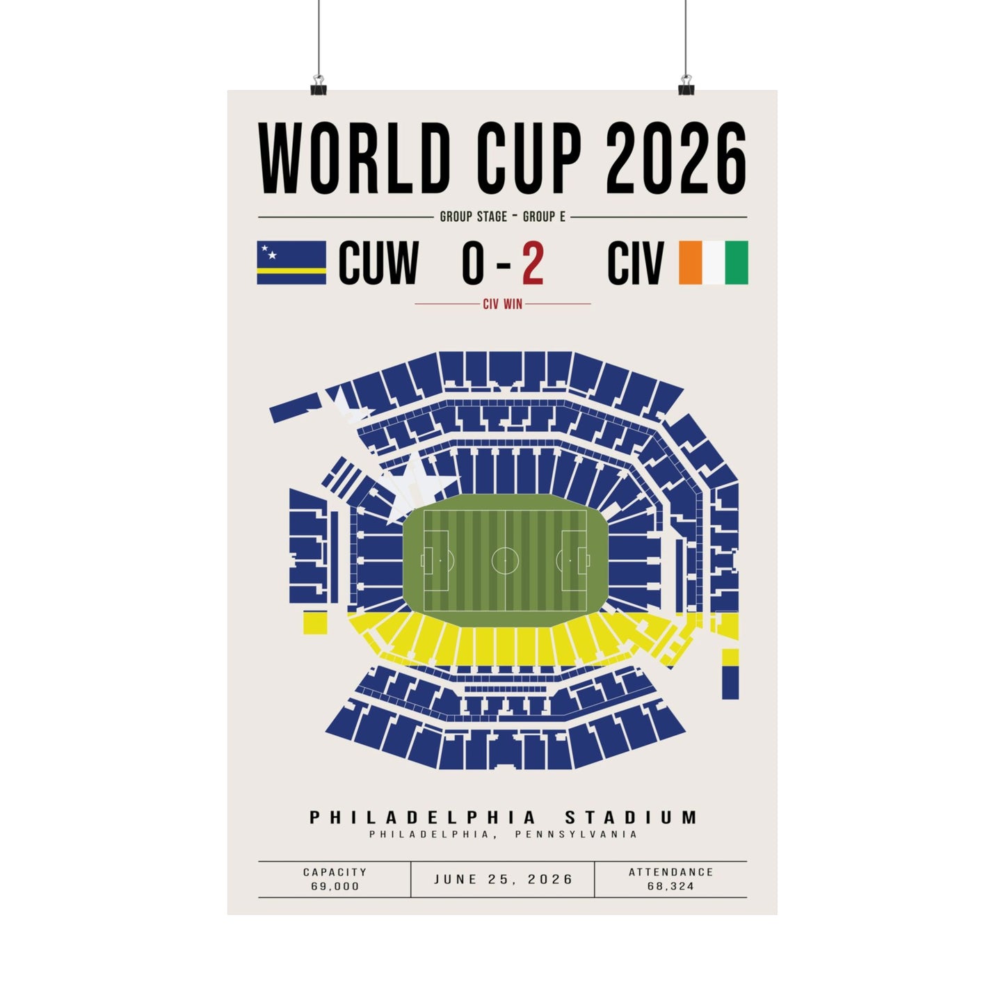 Curaçao vs. Ivory Coast World Cup Match Poster