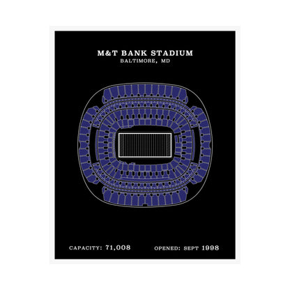 M&T Bank Stadium Poster Black White | Classic Border