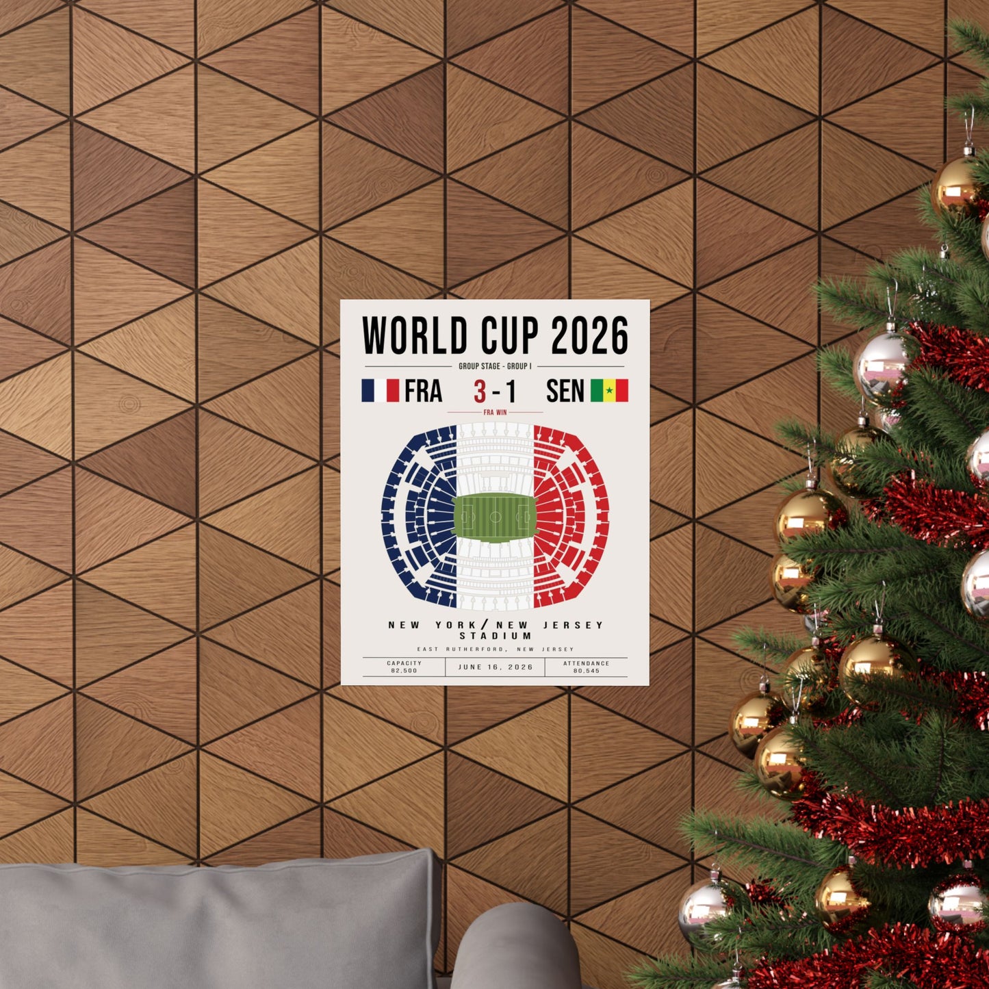 France vs. Senegal World Cup Match Poster – Stadium Seat Map with French Flag