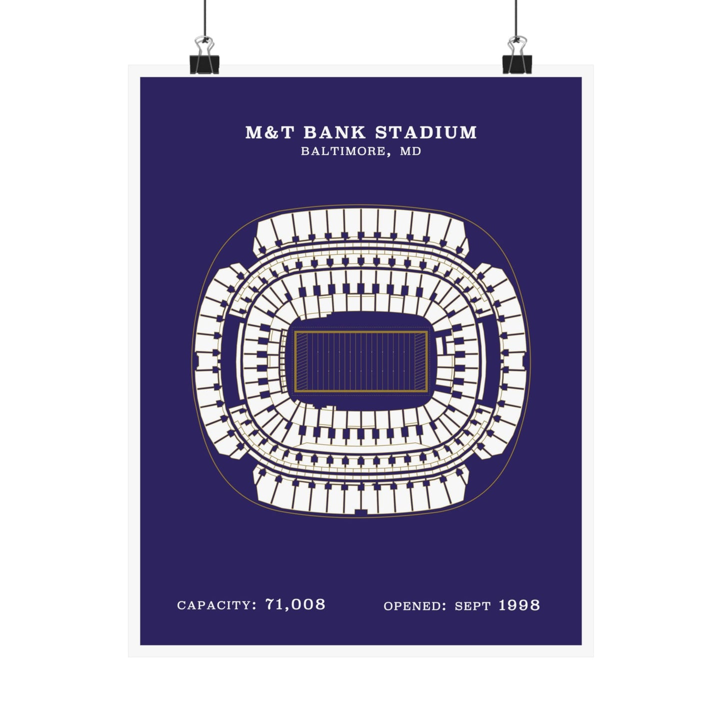 M&T Bank Stadium Poster Purple | Classic Border