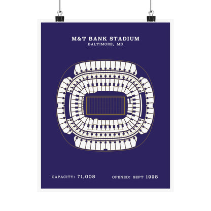 M&T Bank Stadium Poster Purple | Classic Border