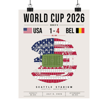 USA vs. Belgium World Cup Match Poster