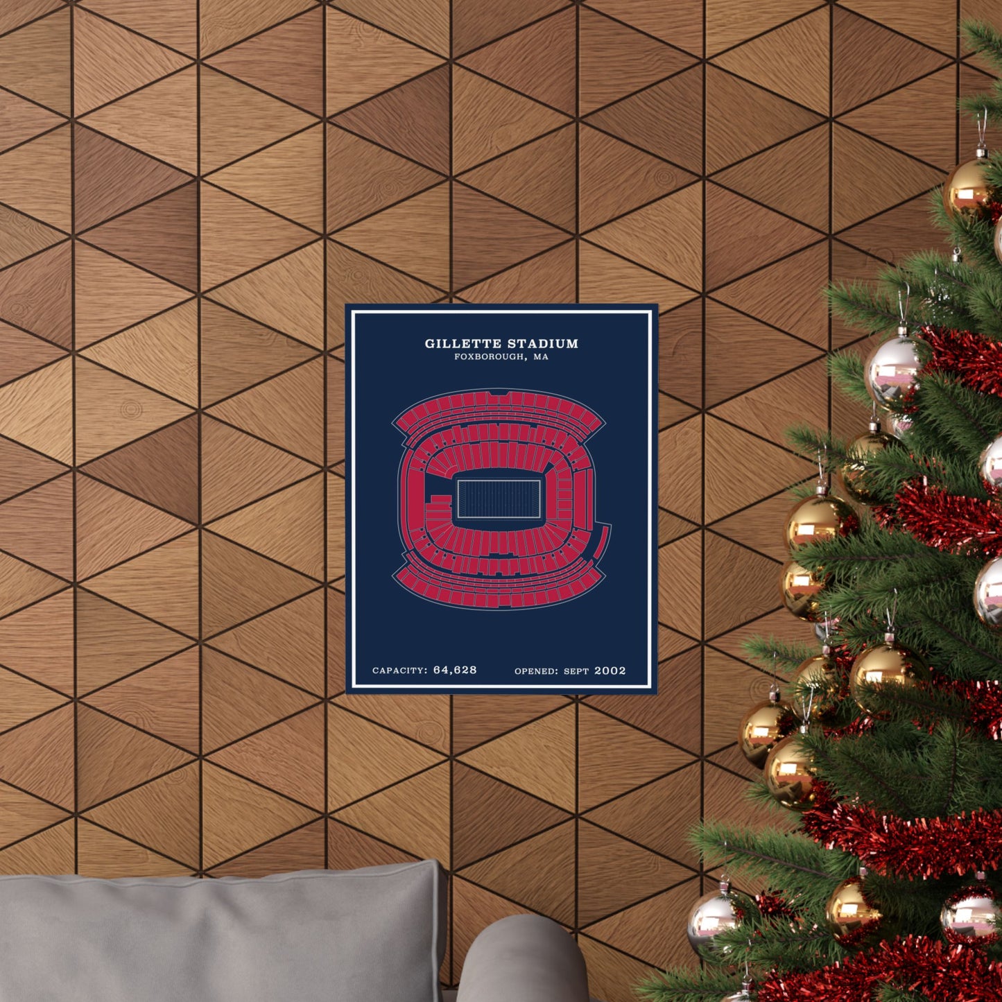 Gillette Stadium Poster | Modern Border