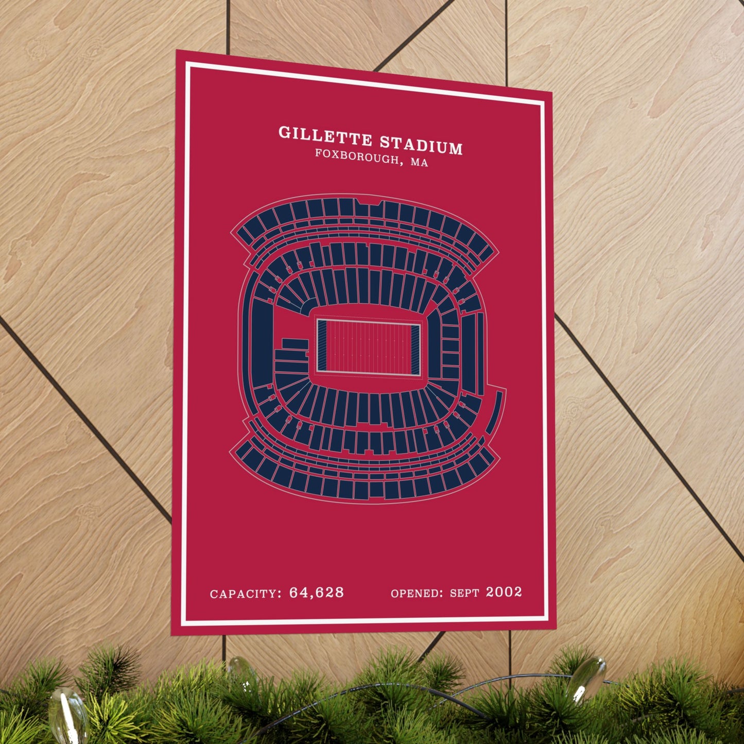 Gillette Stadium Poster | Modern Border