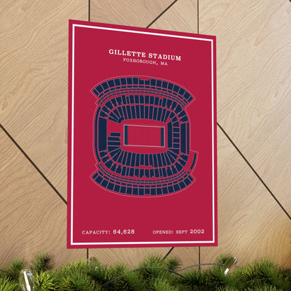 Gillette Stadium Poster | Modern Border