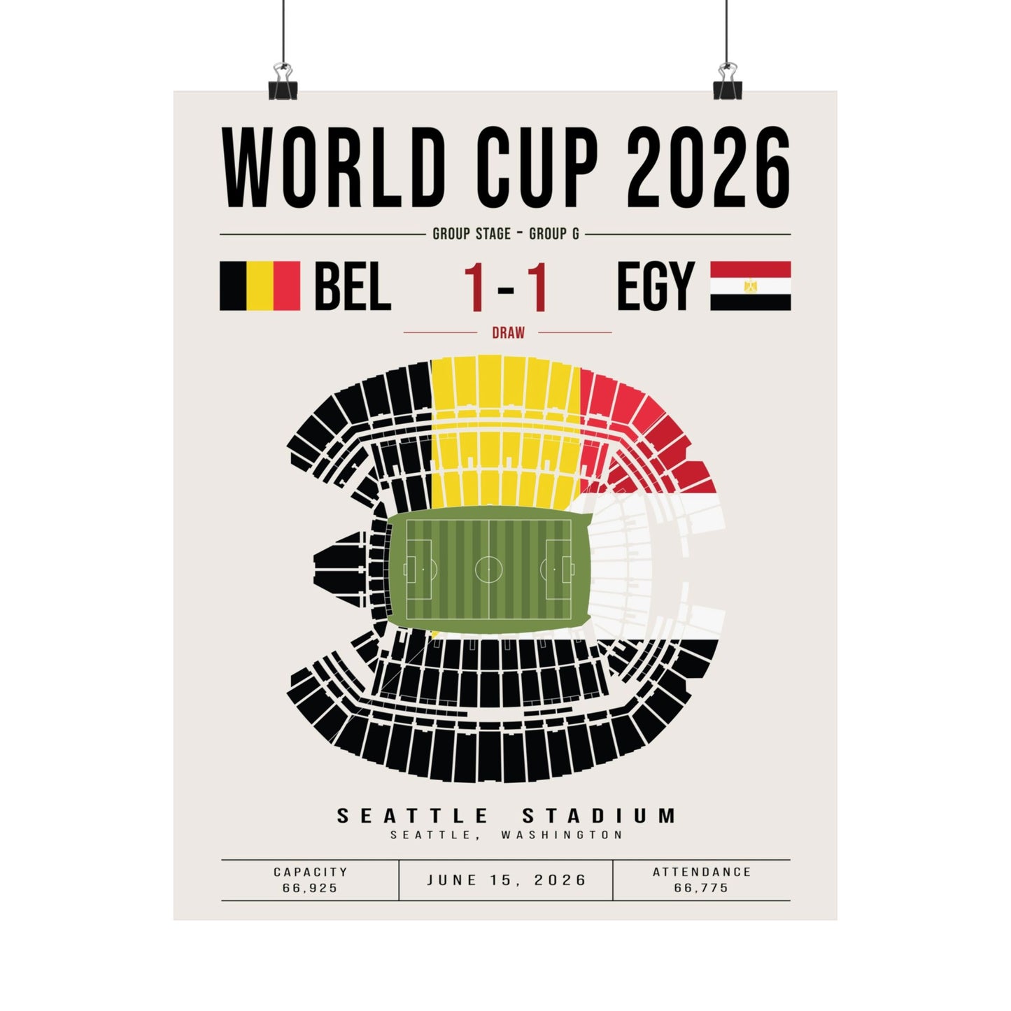 Belgium vs. Egypt World Cup Match Poster