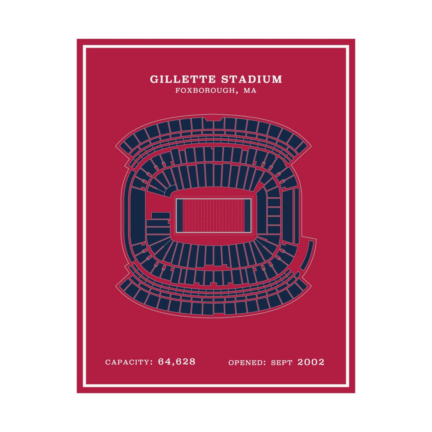 Gillette Stadium Poster | Modern Border