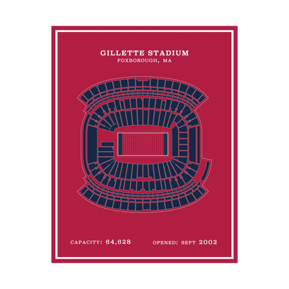 Gillette Stadium Poster | Modern Border