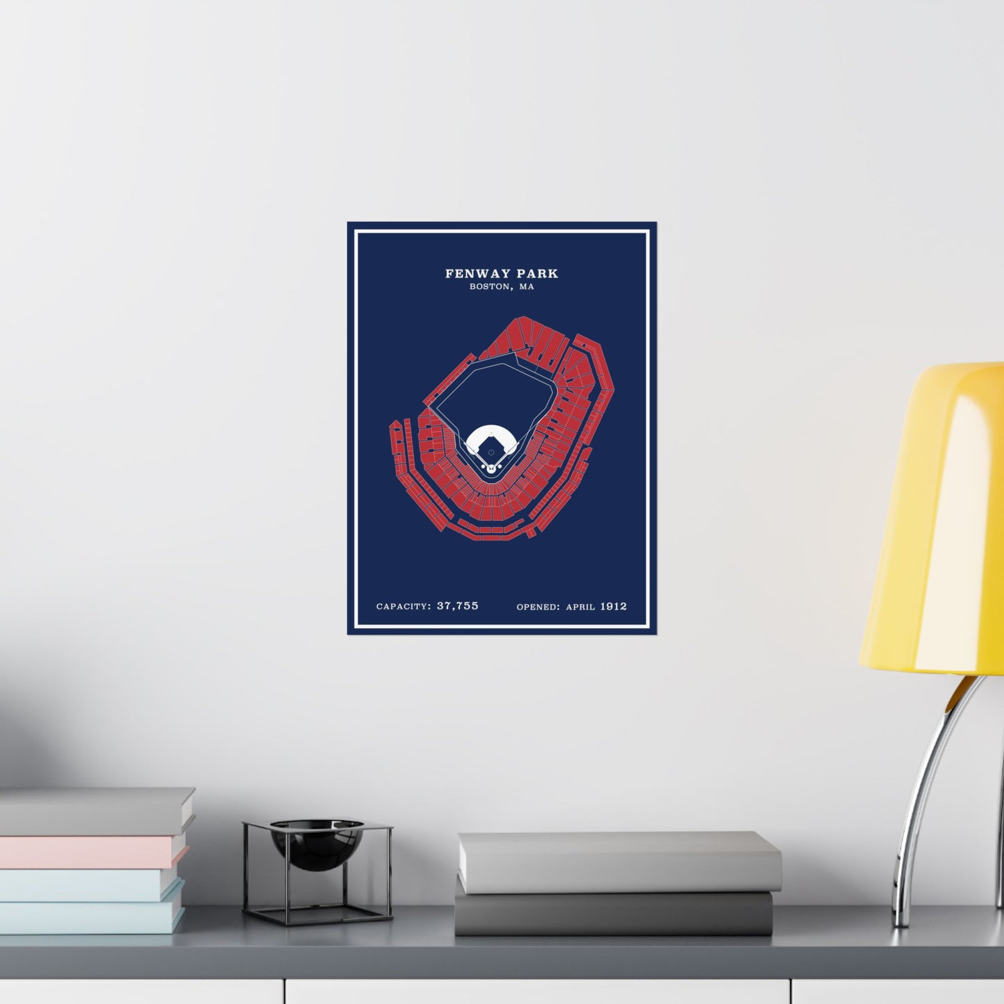 Fenway Park Stadium Poster | Modern Border