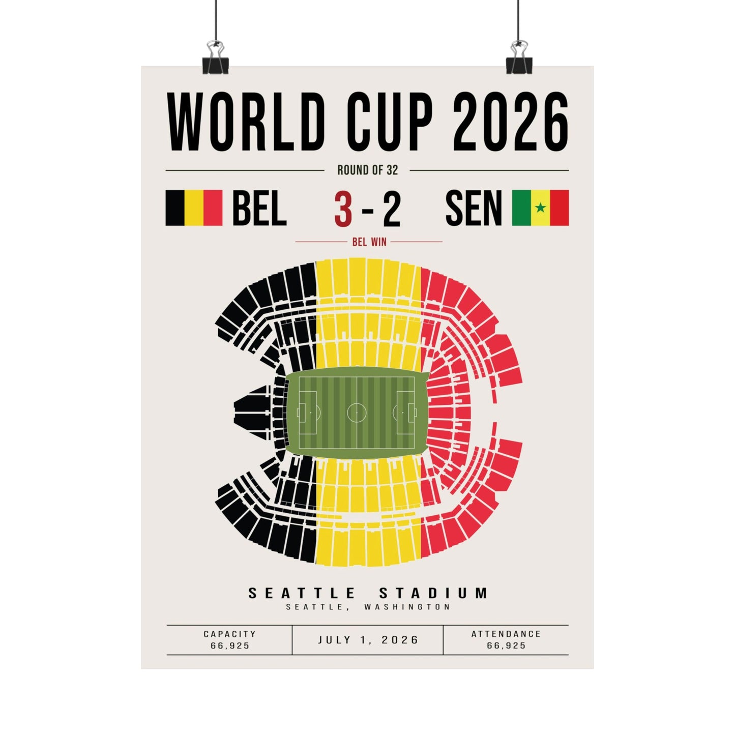 Belgium vs. Senegal World Cup Match Poster