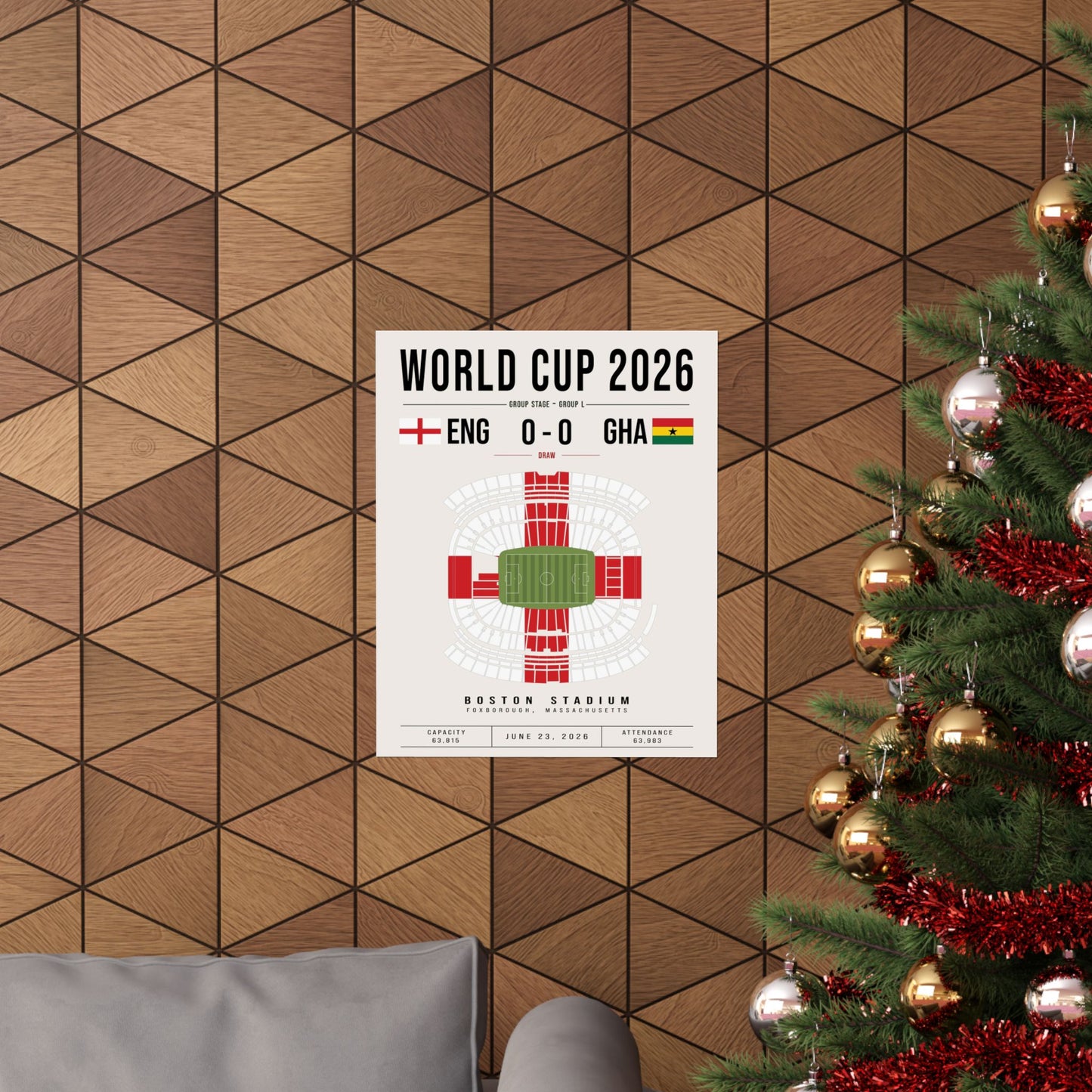 England vs. Ghana World Cup Soccer Poster | ENG Flag Wall Art