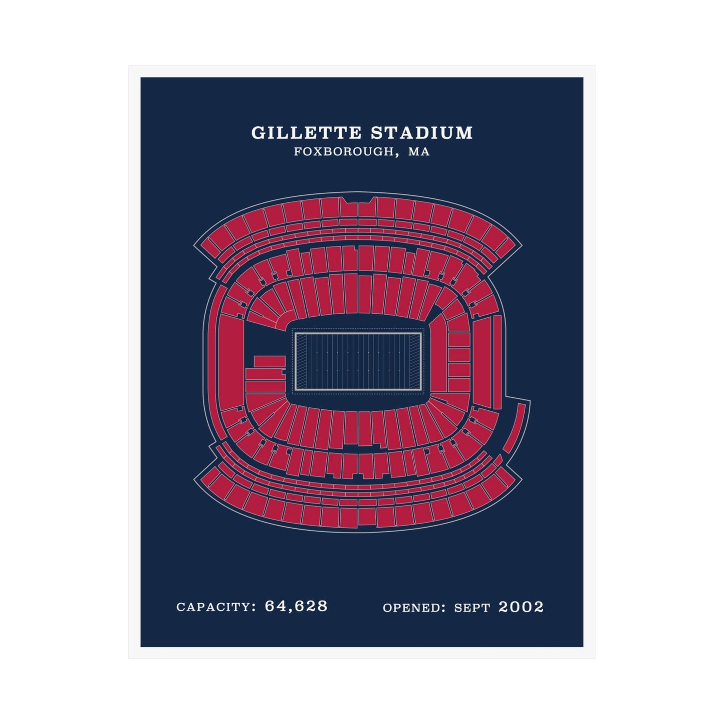 Gillette Stadium Poster | Classic Border