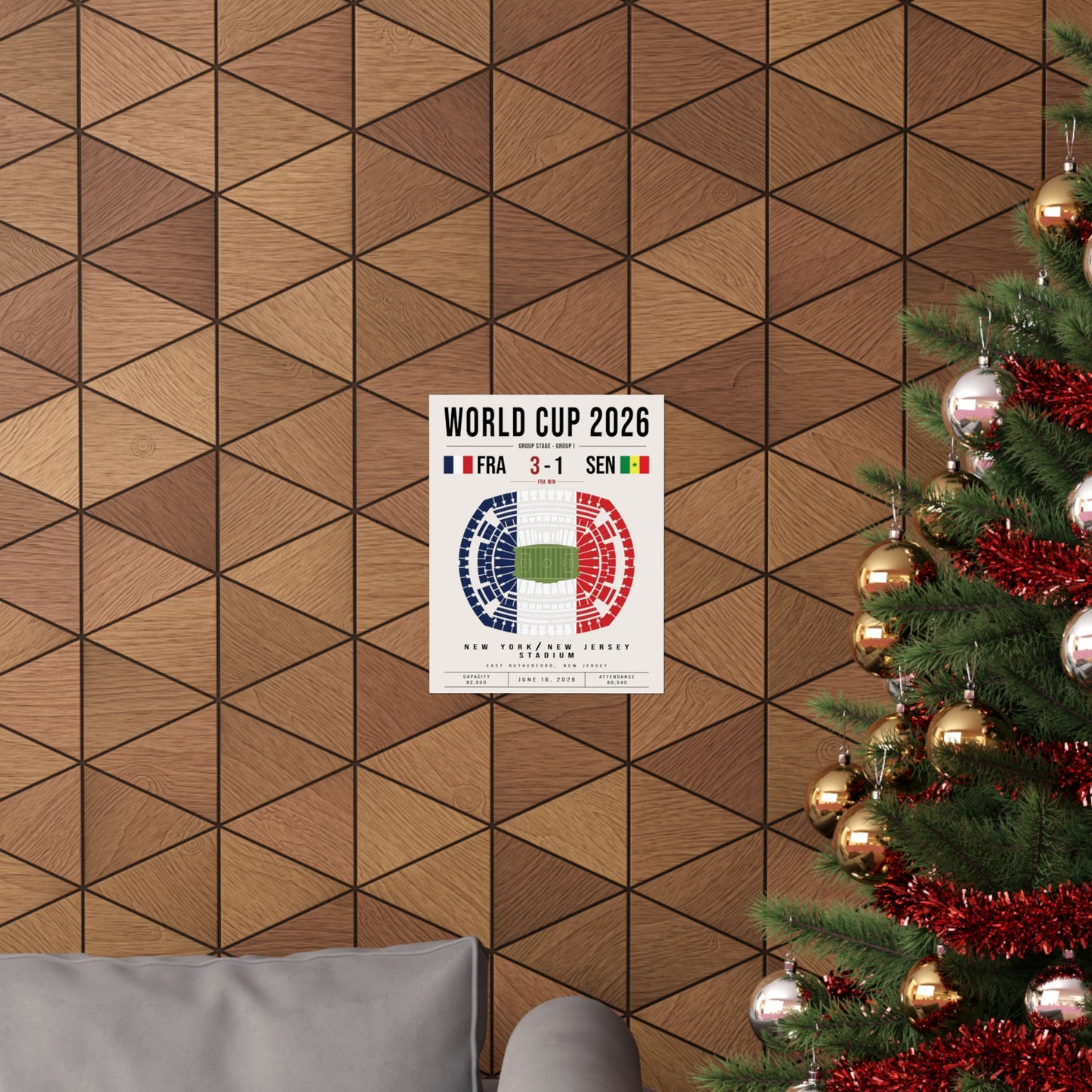 France vs. Senegal World Cup Match Poster – Stadium Seat Map with French Flag