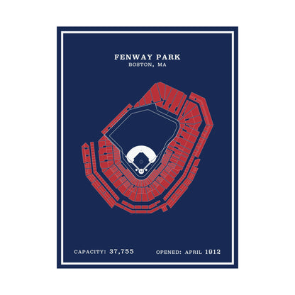 Fenway Park Stadium Poster | Modern Border