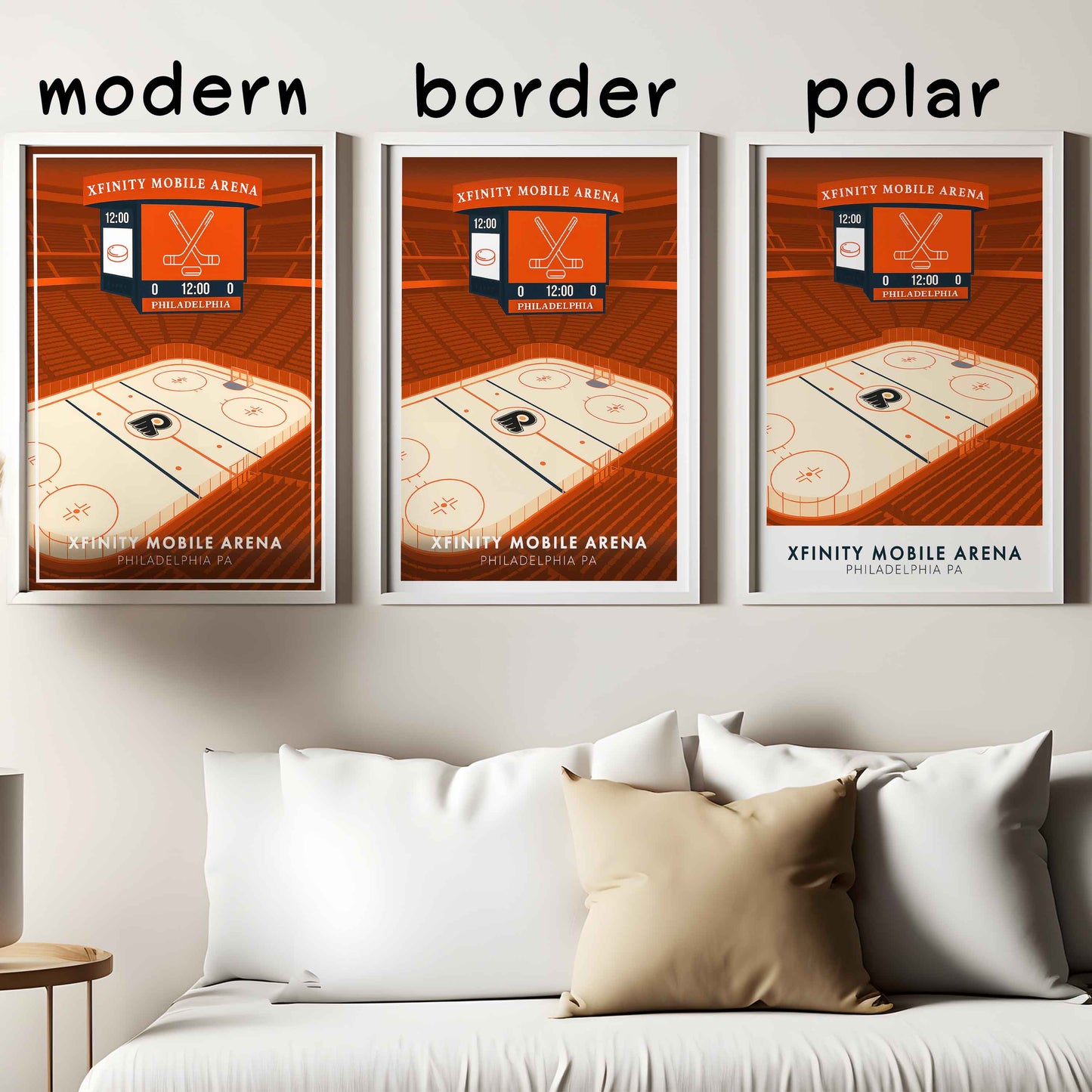 Philadelphia Hockey Arena Poster – Xfinity Arena Inspired Wall Art | Minimalist Hockey Rink Print