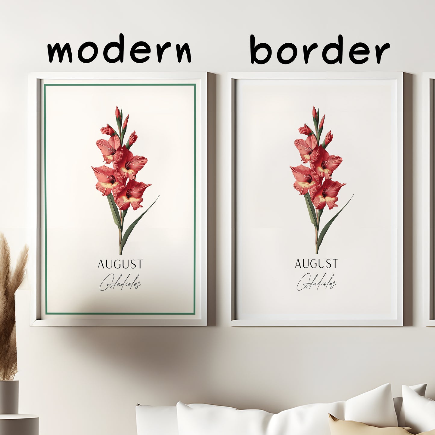 Gladiolus Print: August Birth Flower Botanical Art