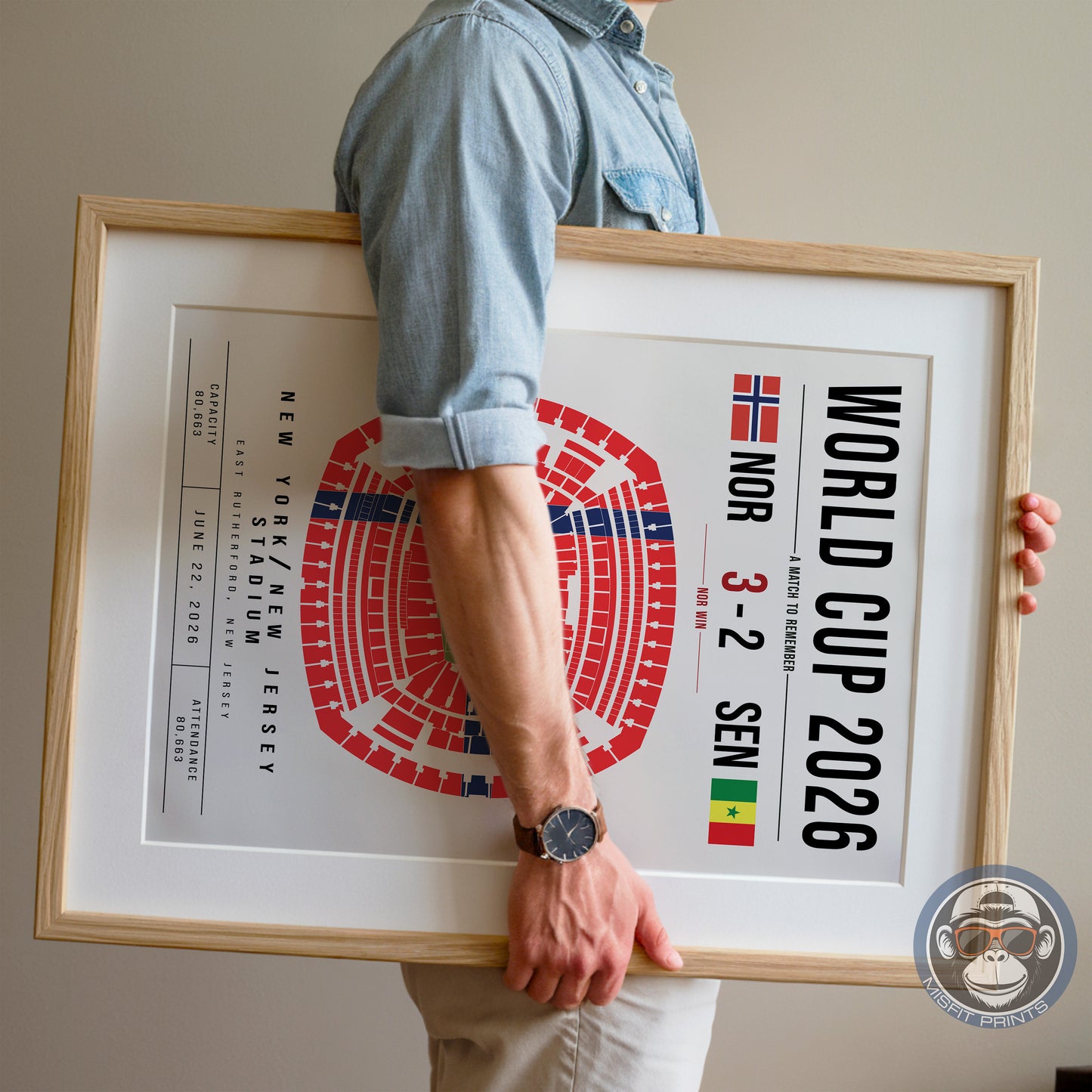 Custom World Cup Soccer Match Poster | Personalized Football Game Wall Art