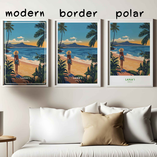 Hawaii Beach Poster – Tropical Wall Art, Maui Sunset Print, Island Travel Decor