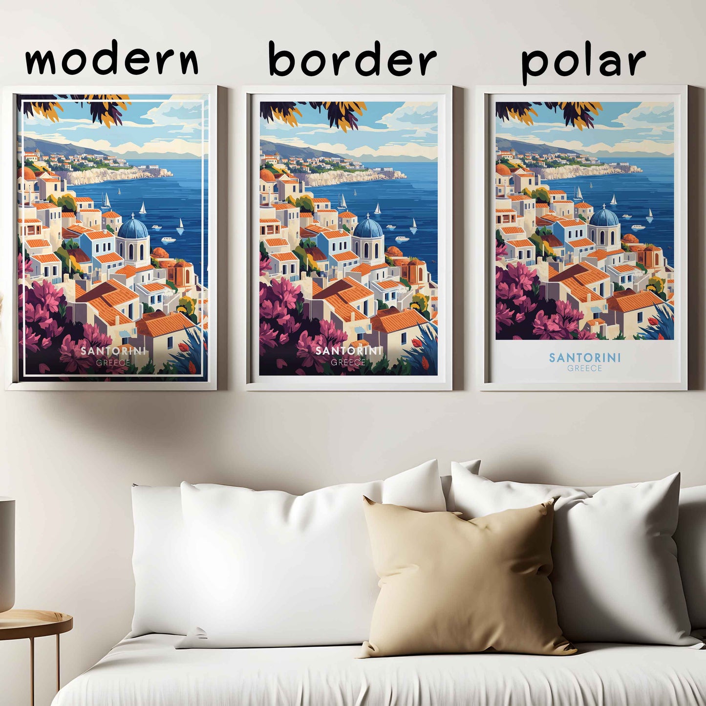 Santorini Poster – Greece Coastal Wall Art, Mediterranean Travel Print, Island Decor