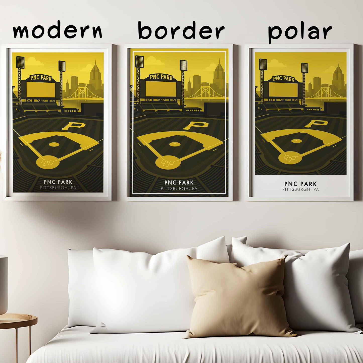 PNC Park Poster – Modern Pittsburgh Baseball Stadium Wall Art Print for Home or Office Decor