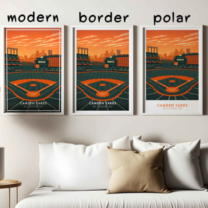 Camden Yards Stadium Poster – Baltimore Baseball Wall Art Print for Home, Office or Game Room