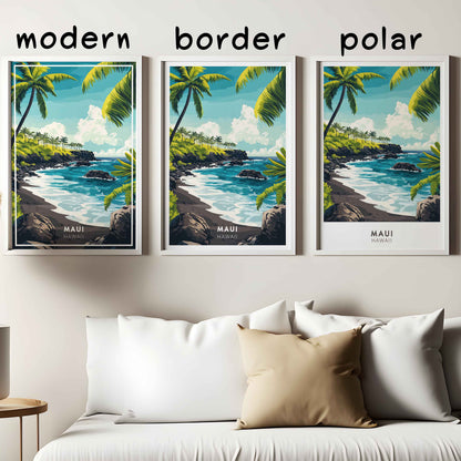 Maui Hawaii Poster – Tropical Beach Wall Art, Coastal Travel Print, Pacific Island Decor