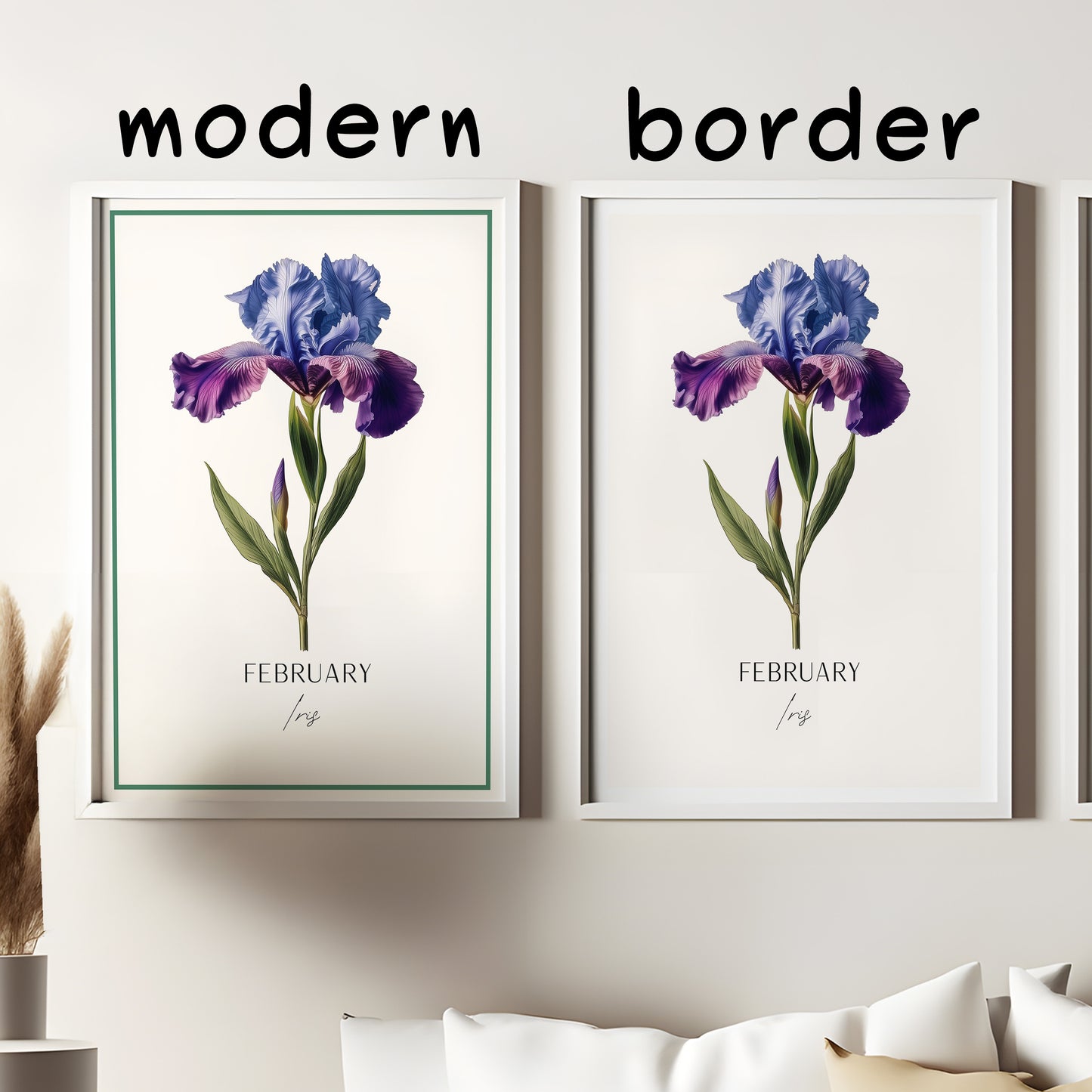 Iris Print: February Birth Flower Botanical Art