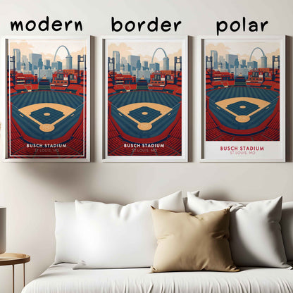 Busch Stadium Poster Wall Art – St. Louis Baseball Stadium Print & Vintage Ballpark Decor