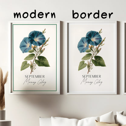 Morning Glory Print: September Birth Flower Botanical Art